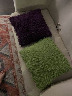 2 Fuzzy Cushion Covers