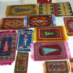 Lot Of 16 Vintage, Antique Cigar Box Mini Rugs Collection 