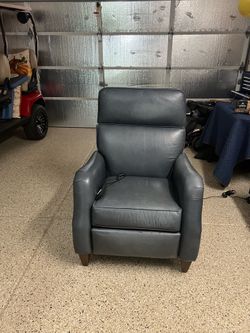 Ethan Allen navy electric recliner