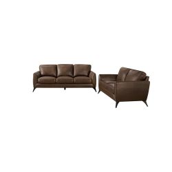 Abbyson Brisbane Modern Top Grain Leather 2-piece Sofa and Loveseat Livingroom Set $1100
