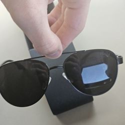 Black Sunglasses With Red Strip In The Side