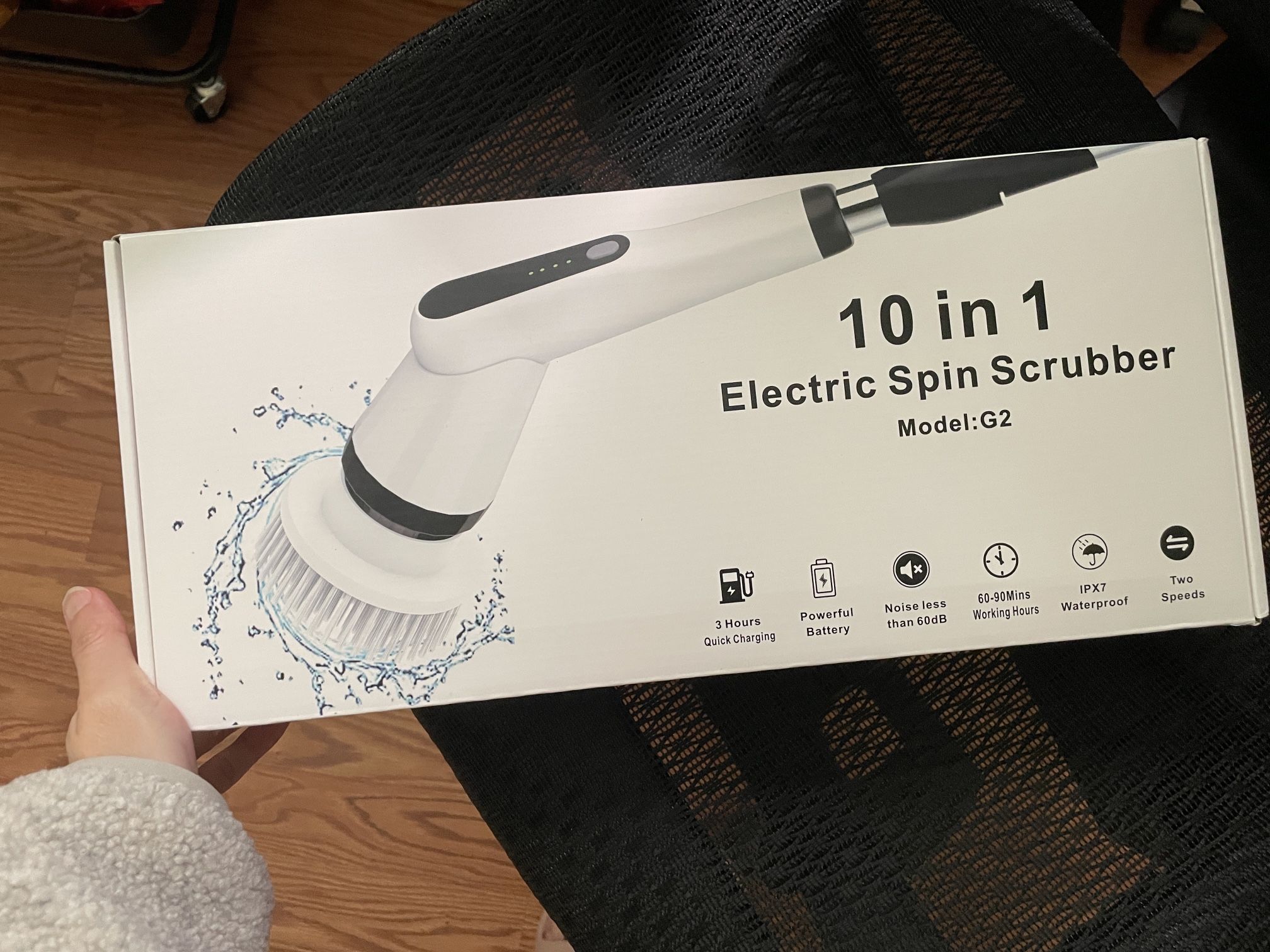 Electric Spin Scrubber with long adjustable handle(brand new)