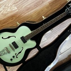 Dean Stylist Bass Rare Seafoam Hallow Vintage Retro Electric Bass Guitar With Case
