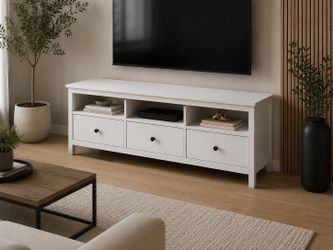 Delivery Available! IKEA HEMNES White 3 Drawer TV Unit Living Room Low Console Table Chest! Great condition! Retails $349.99 58x18.5x23in