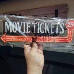 Retro Vintage Movie Tickets Sign 