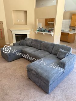 BRAND NEW DARK GRAY DOUBLE CHAISE SECTIONAL