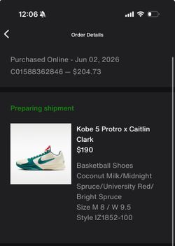 Nike Kobe 5 x Caitlin Clark Size 8M