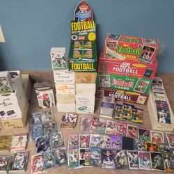 Gigantic 80s-90s Pack Fresh Football Card Lot Factory Sets Wax Box Hofs Stars RCs