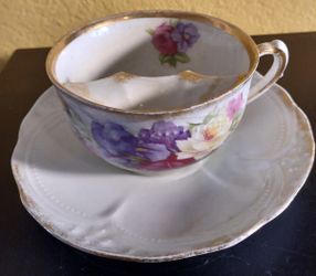  tea cup Limoges teacup vintage inexpensive  teacup 1900 Made in Germany, grandpa gifts for dad, mustache bone China tea cup collectible