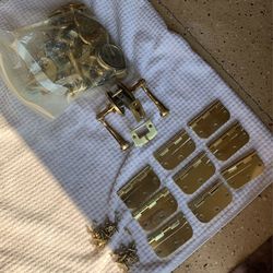 Solid Bright Brass Interior Door Hinges & Knobs