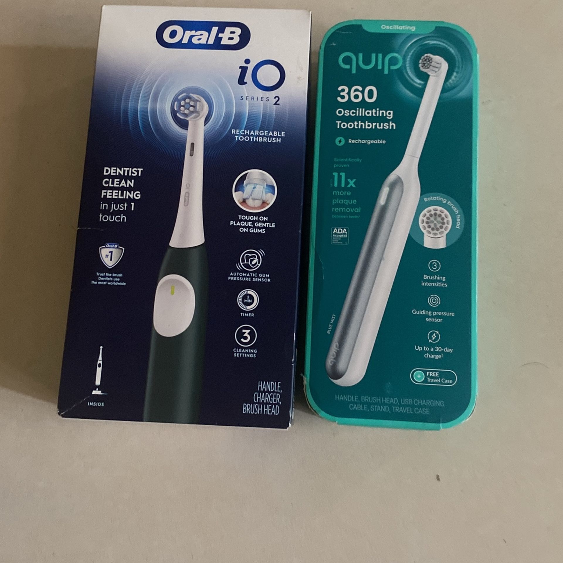OralB and Quip Rechargeable electric Toothbrushes