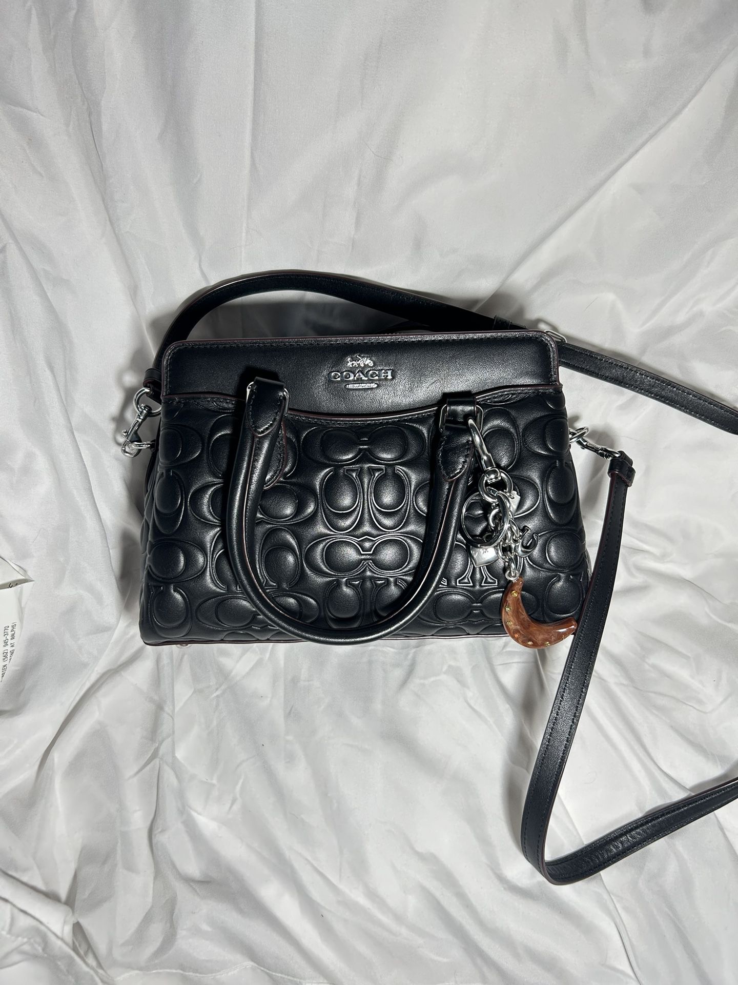 black mini darcie caryall coach bag