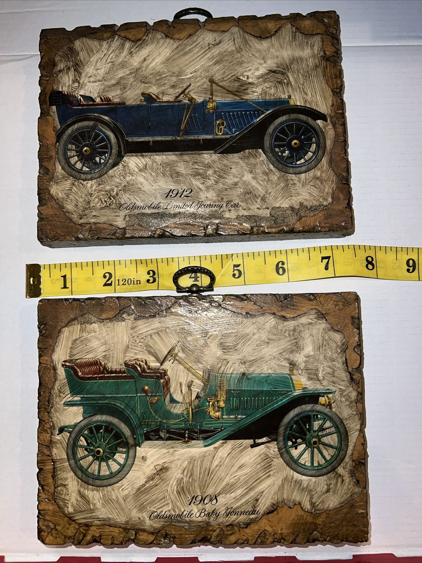 1908 & 1912 Oldsmobile Paintings On Wooden Frames