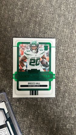 2022 Panini Contenders Breece Hall Rookie of the Year Green Parallel