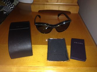 Authentic Prada Black Cat Eye Swarovski Sunglasses - Never Worn Made in Italy Gorgeous Swarovski Crystals across the brows