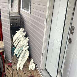 Full length mirror with mirrored frame