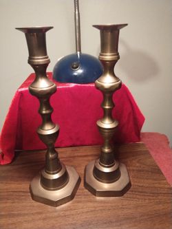 Large Brass Candle Holders 