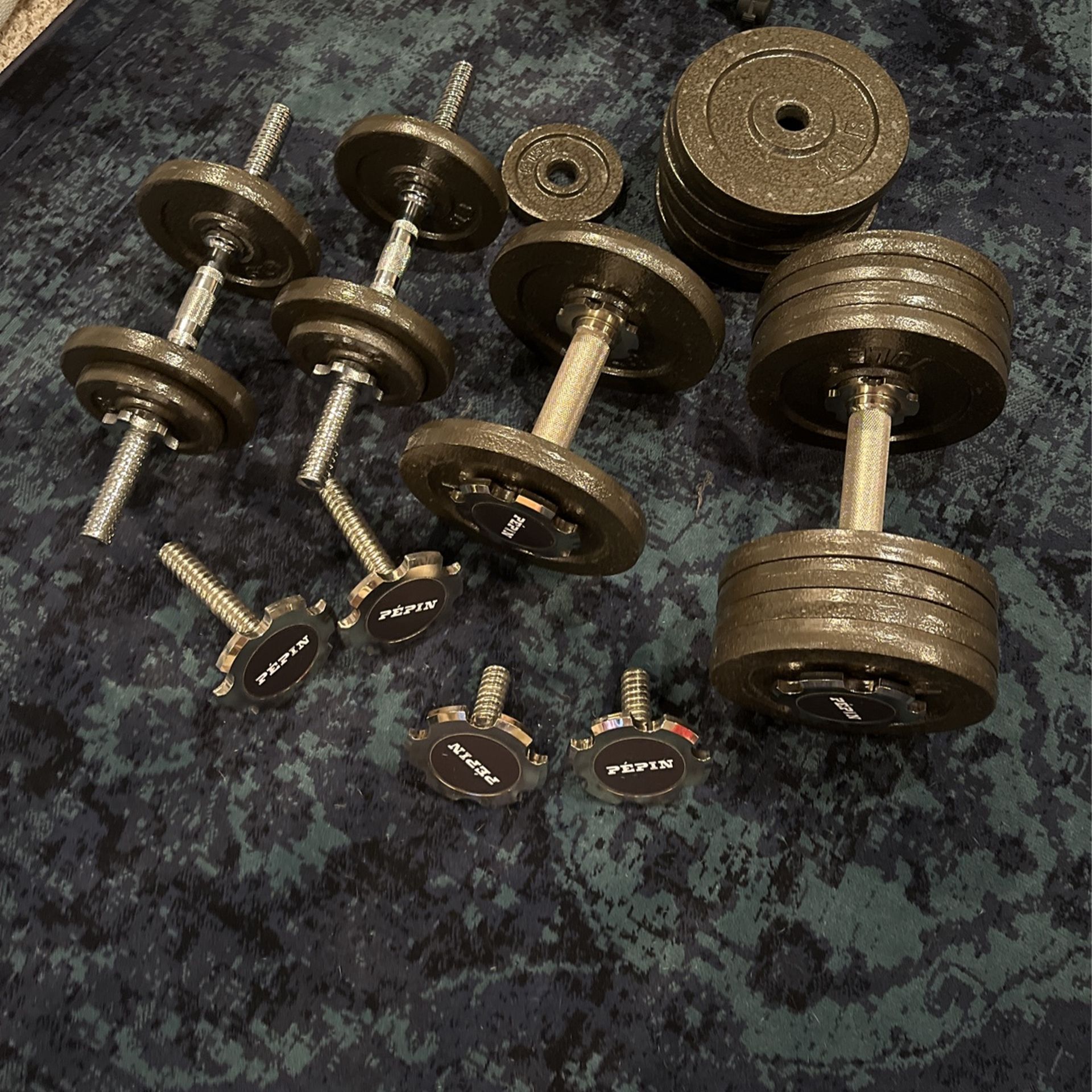 Pepin Adjustable Dumbbells All Steel 190Lbs