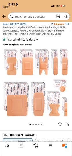 800-Count Assorted Adhesive Bandages