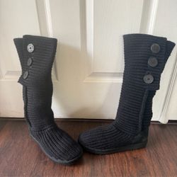 UGG black Classic Cardy Knit Boots