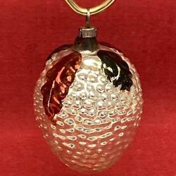 Vintage mercury glass Christmas ornament bumpy silver glass fruit berry shape 