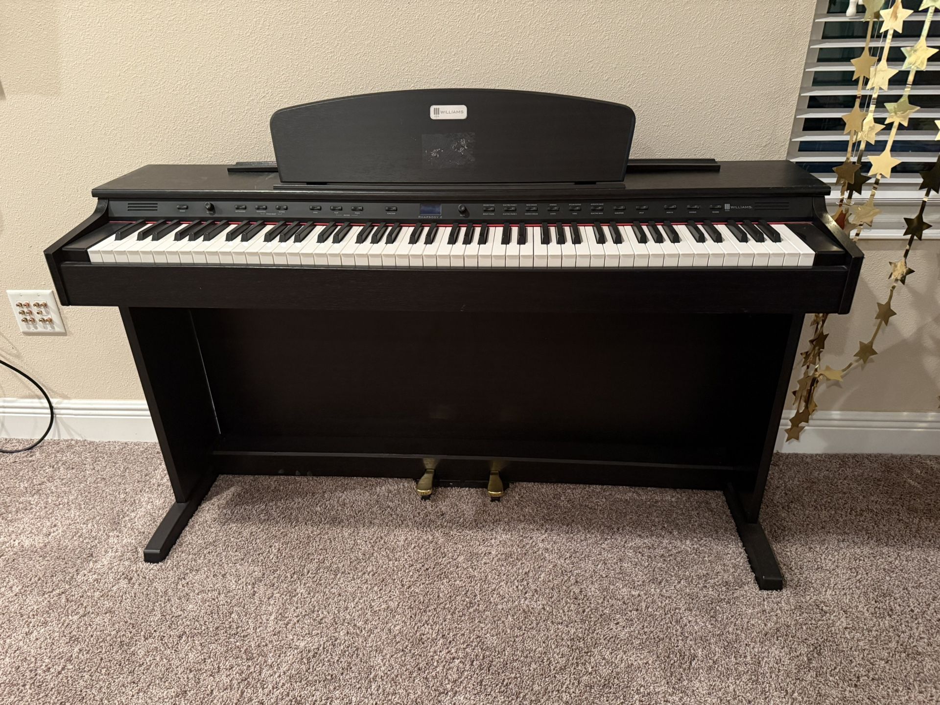 🎹 Williams Digital Console Piano – Full-Size 88-Key Weighted Keyboard – Excellent Condition!