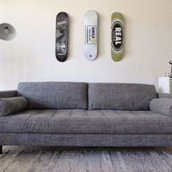 Article Sven 88" Tufted Sofa - Dark Gray