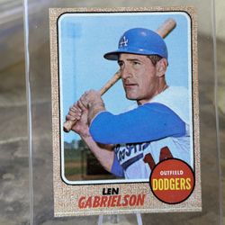 1968 Topps #357 Len Gabrielson Dodgers Baseball Card 