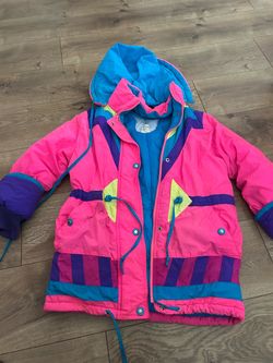 VTG 90βs Neon Storm Stopper Rothschild Ski Jacket Coat Size small 7-8