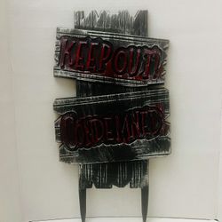 Halloween Yard Decor Sign Keep Out Condemned