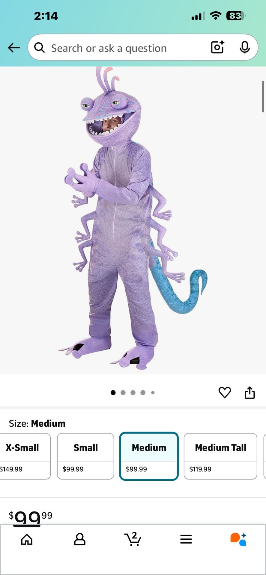 Monsters Inc Costume (randall)