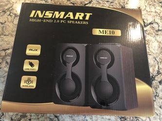 Computer Speakers, Support Wired and Bluetooth 5.0, Wooden Speakers with 2.0 Stereo Volume Control, Triple Channel Multimedia Speakers for PC/Laptops/