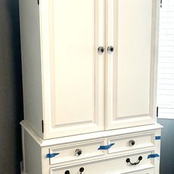 White Armoire Hutch Dresser 