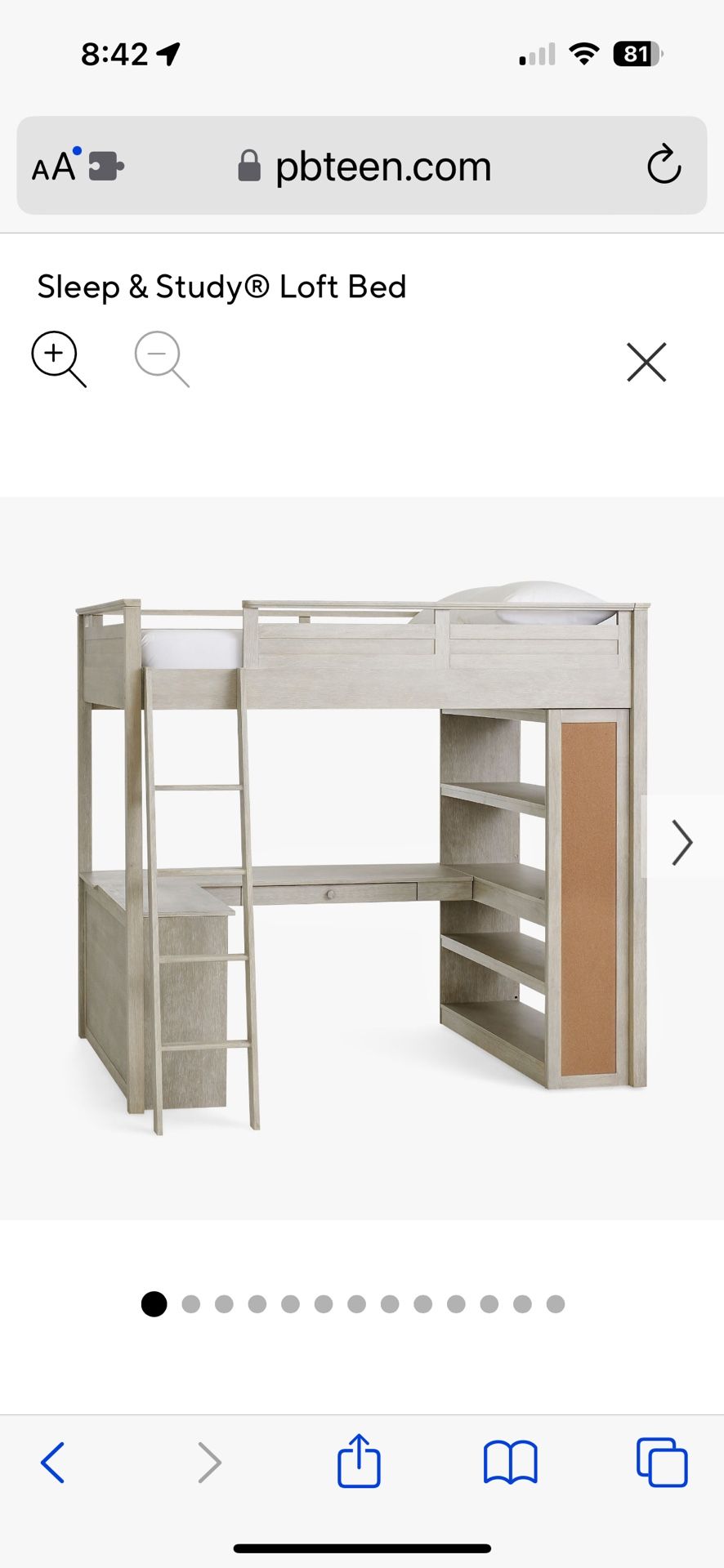 Pottery Barn Sleep & Study Loft Bed Bunk Bed White