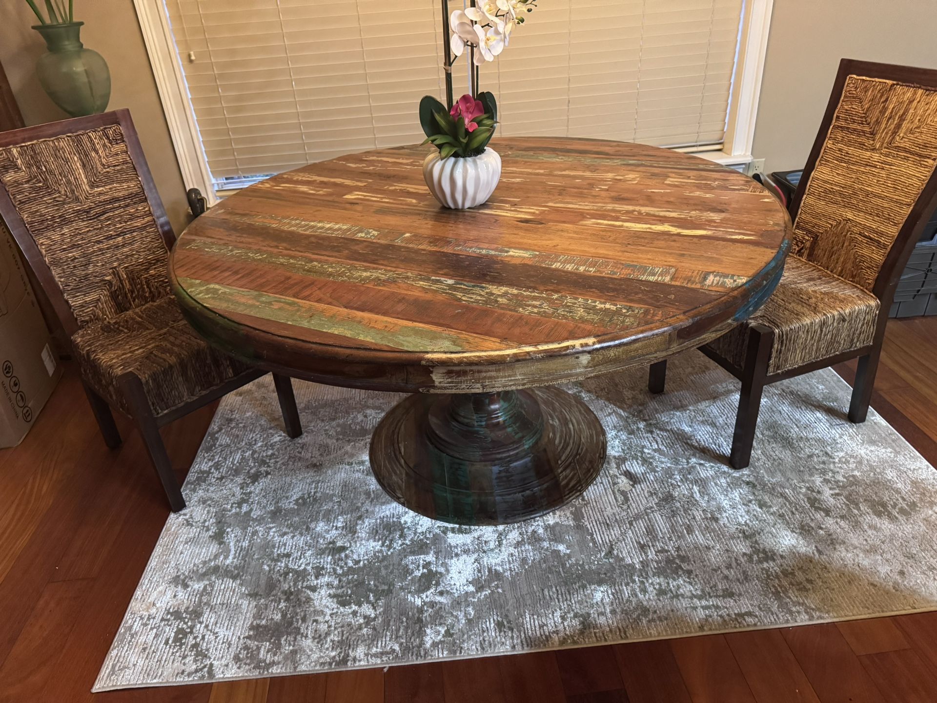 Southwestern Dining Table With Turquoise Accents