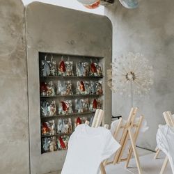 Faux Cement Shelf Wall
