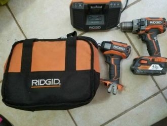 Ridgid R9602 18V Lithium-Ion Cordless Drill and Impact Driver Combo