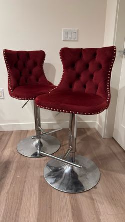 Maroon Velvet Bar Stools