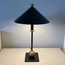 RARE 1990 Robert Sonneman for George Kovacs Memphis Post Modern Black Table Lamp