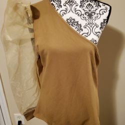 Perfectly Priscilla Off the Shoulder Sheer Sleeve Bodysuit Size 1XL 
