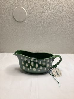 Eli & Ana Ceramic Pine Tree Christmas Gravy Boat