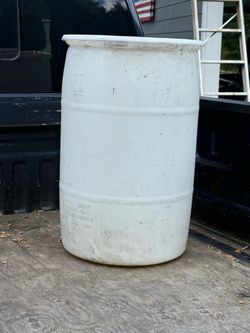 White plastic barrel