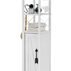 Narrow bathroom Cabinet - WHITE 
