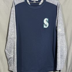 Seattle Mariners Long Sleeve Blue Gray L MLB Pullover Shirt