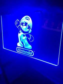 SUPER MARIO BROS NINTENDO LOGO LED LIGHT SIGN. BRAND NEW! 12X8