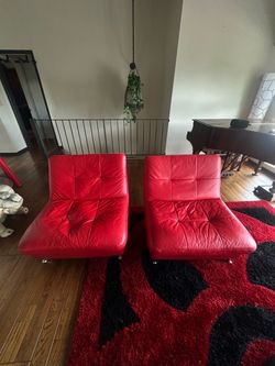 Red solo couch