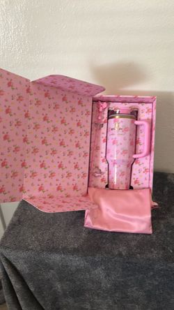 Stanley Tumbler Pink Floral Print with Handle