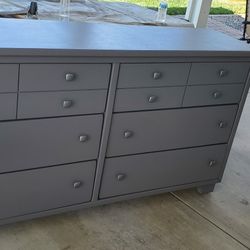 Pine Dresser Painted  In A Medium Gray