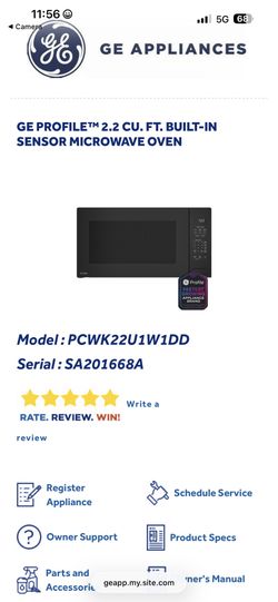 GE Built In Microwave 