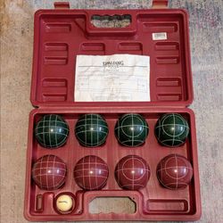 Spalding Bocce Ball Set with Hard Travel Case Complete & Good Condition